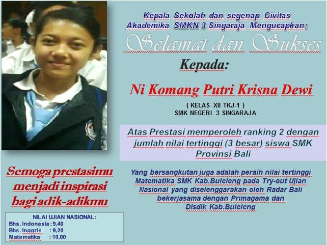 Prestasi Siswa SMK N 3 Singaraja